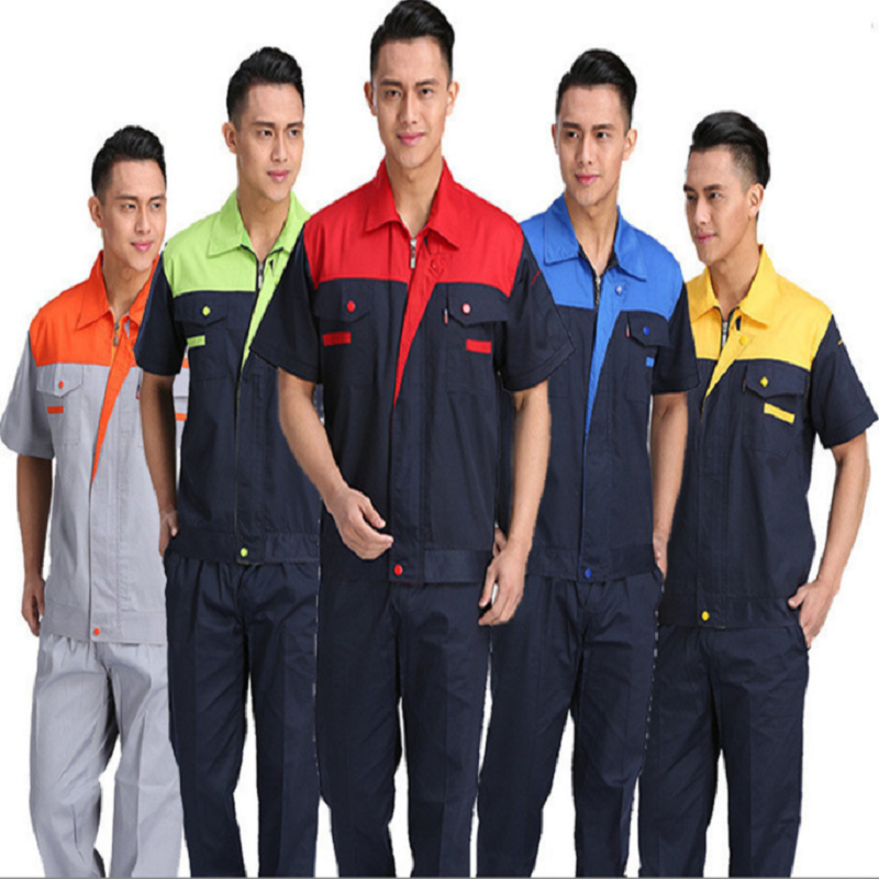 京嘉(JINGJIA) 短袖工作服 套装 夏季工装可定制 劳保服耐磨耐脏工装服