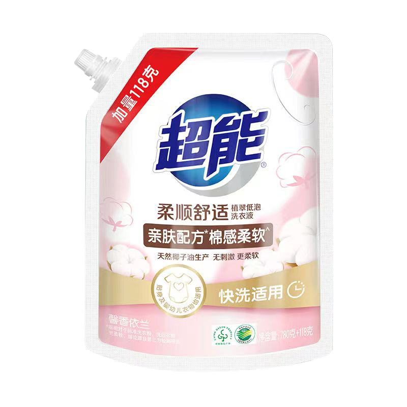 超能 植翠洗衣液(柔顺舒适)(带出液口D)780g+118g