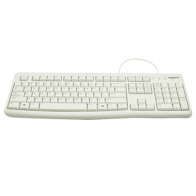 罗技（Logitech）MK120有线键鼠套装笔记本台式机电脑游戏键盘鼠标薄膜静音键盘家用办公防泼溅白色