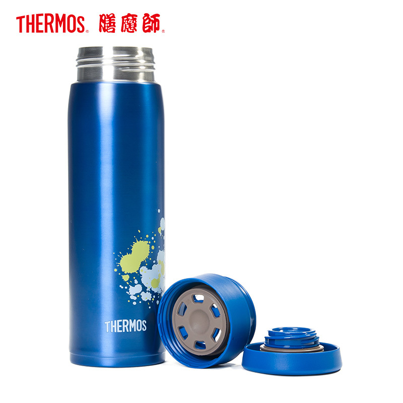 膳魔师保温杯(年轻时尚 动感造型)JMZ-600 BL 600ML 动感造型 304不锈钢长效保温THERMOS