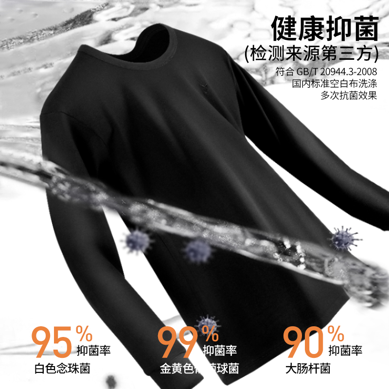 花花公子纯棉秋衣秋裤男士套装保暖内衣老年人线衣线裤冬全棉毛衫高清大图