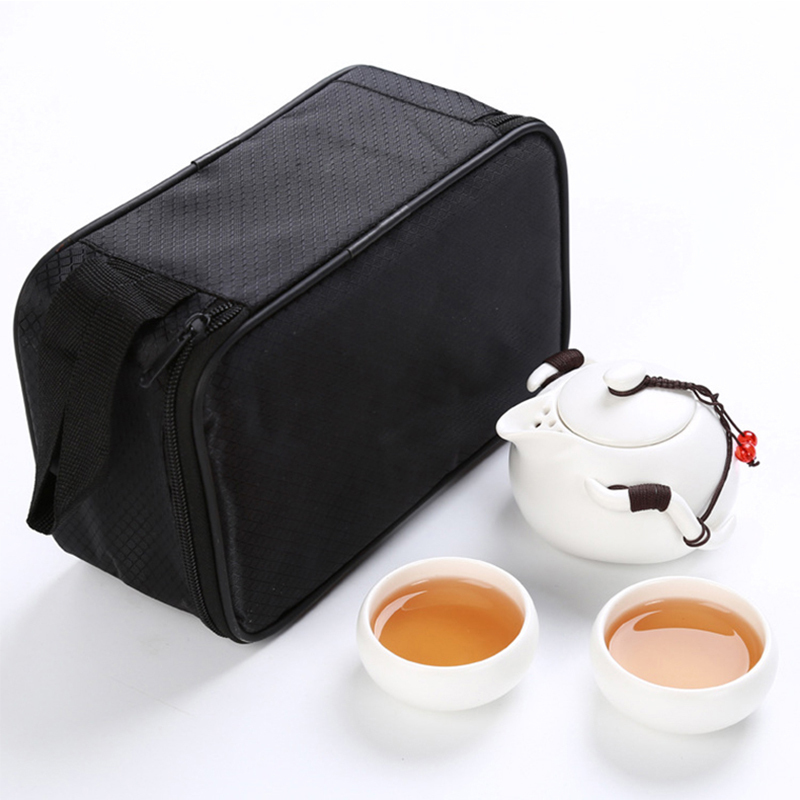 [规格:1壶4杯1包]旅行茶具套装定窑功夫陶瓷亚光釉一壶四杯LOGO礼品可定制