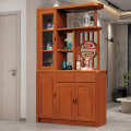 青木川 实木酒柜鞋柜一体靠墙双面客厅餐厅家用入户玄关柜隔断遮挡储物柜 海棠色 长宽高：110x40x190cm