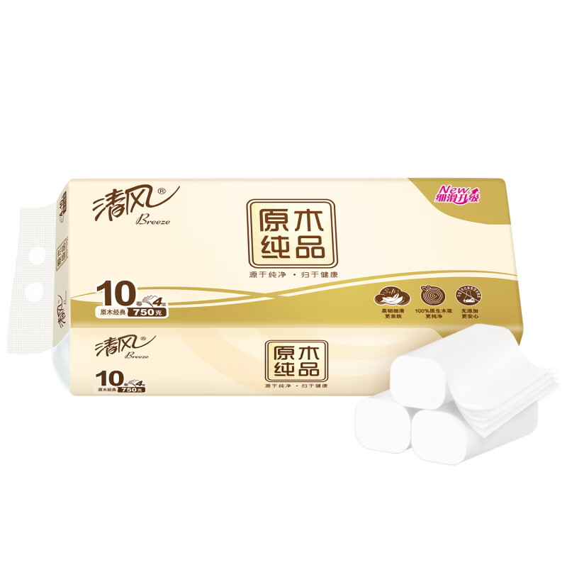 清风 4层750克*10*1提无芯卷纸B02B7MCN6(单位:提)