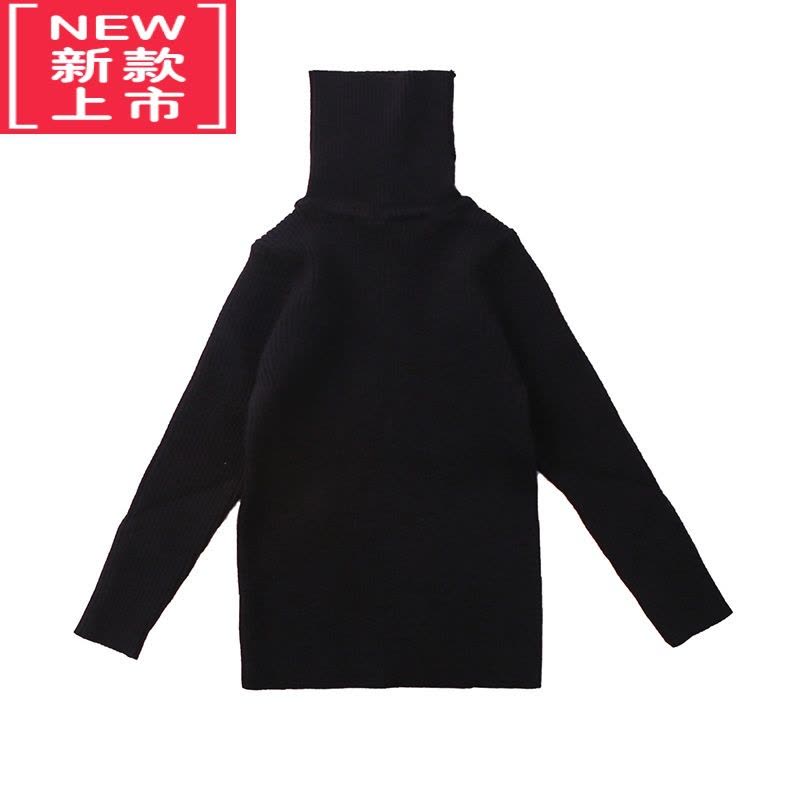 可莉允女童一体绒毛衣2022新款儿童高领洋气女宝宝冬装加绒打底针织衫潮图片