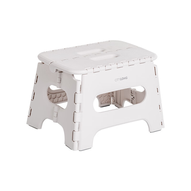 禧天龙(Citylong) D-2014节节折叠凳2个装(白)家用懒人折叠凳子便携式免组装安装高清大图
