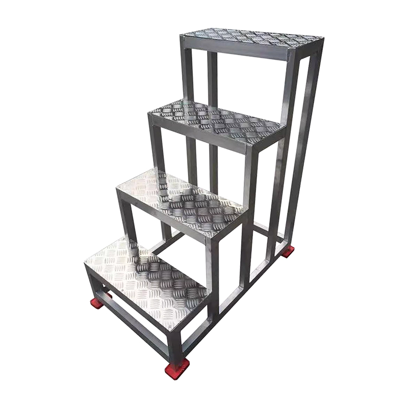 臻远ZY-T83 铝合金踏台移动平台楼梯工业踏步梯台阶 4步高1000 载重300kg