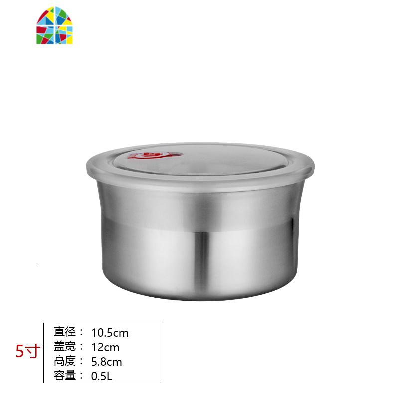 304不锈钢保鲜盒 圆形密封微波炉饭盒便当泡面碗厨房防漏碗带盖 FENGHOU 小号/304保鲜盒高清大图