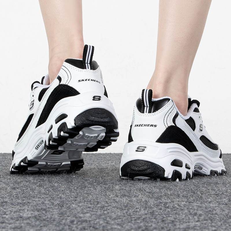 斯凯奇(skechers)女鞋 23秋季新款运动鞋复古时尚厚底增高熊猫鞋耐磨