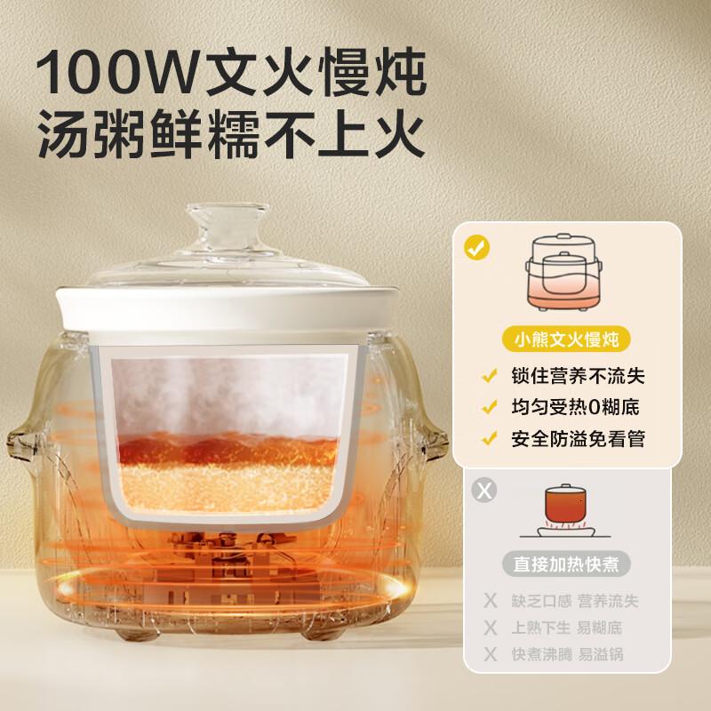 小熊(Bear)电炖锅婴儿专用辅食锅陶瓷 分月龄宝宝煮粥炖汤升级专业煮饭1L高清大图