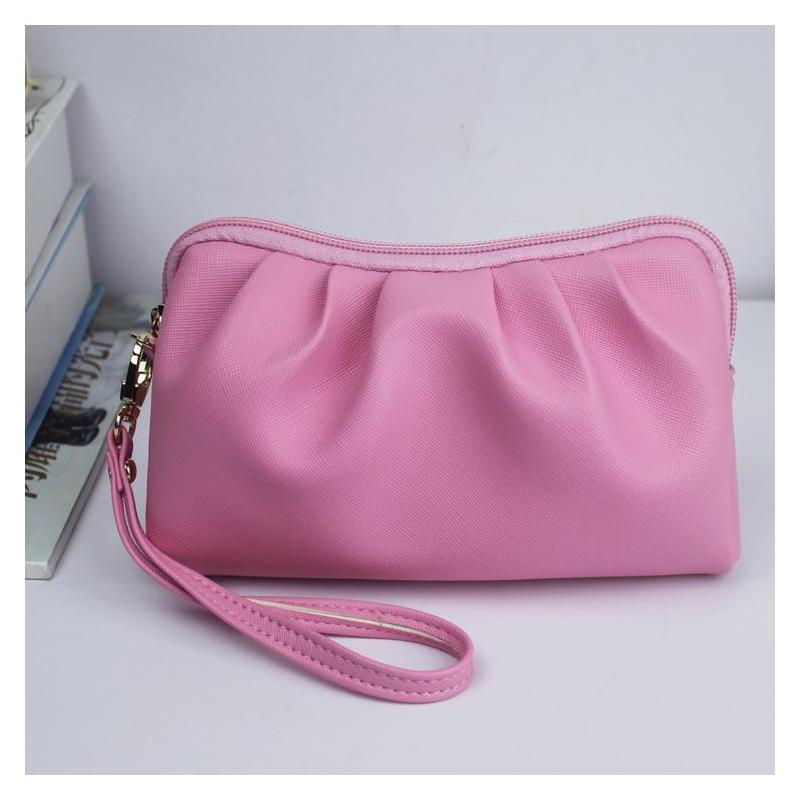 手拿包女春夏韩版时尚皱褶手包女士大屏手机包手腕零钱包手抓包