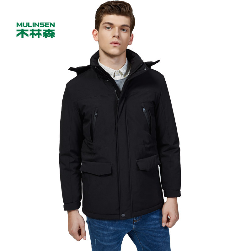 木林森户外服装棉衣男冬季新款保暖外套时尚连帽防风男上衣