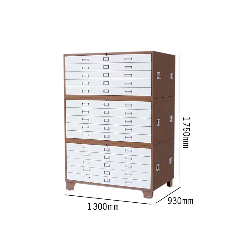 东升顺底图柜工程资料图纸柜0号1号抽屉柜文件柜地图柜菲林柜图纸收纳柜0号咖白十五抽1300*930*1750高清大图