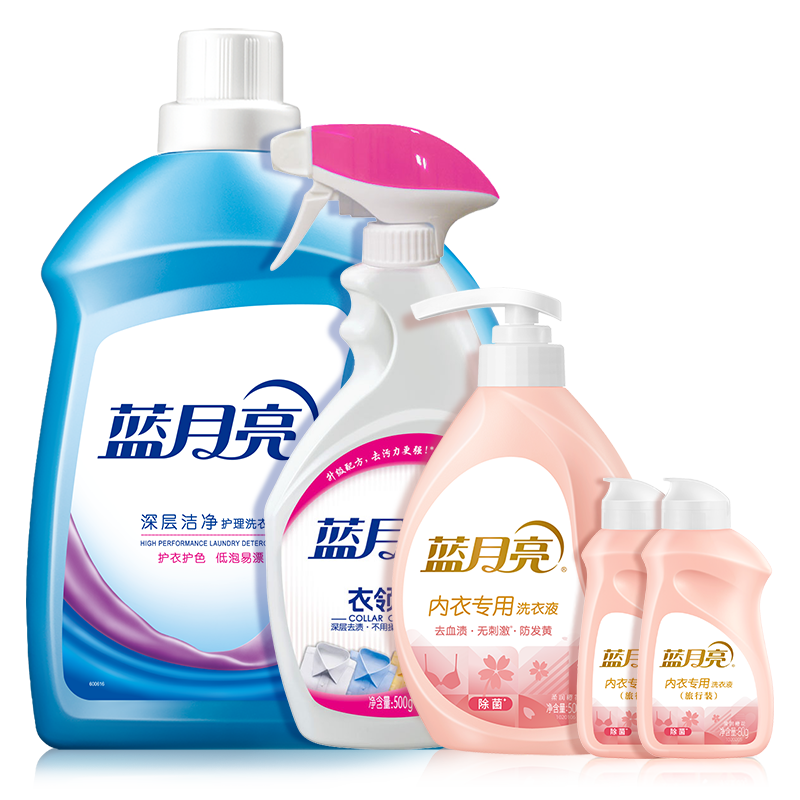 蓝月亮薰衣草洁净3kg*1+喷雾型衣领净500g*1+内衣洗500g*1+内衣洗80g*2 80001783