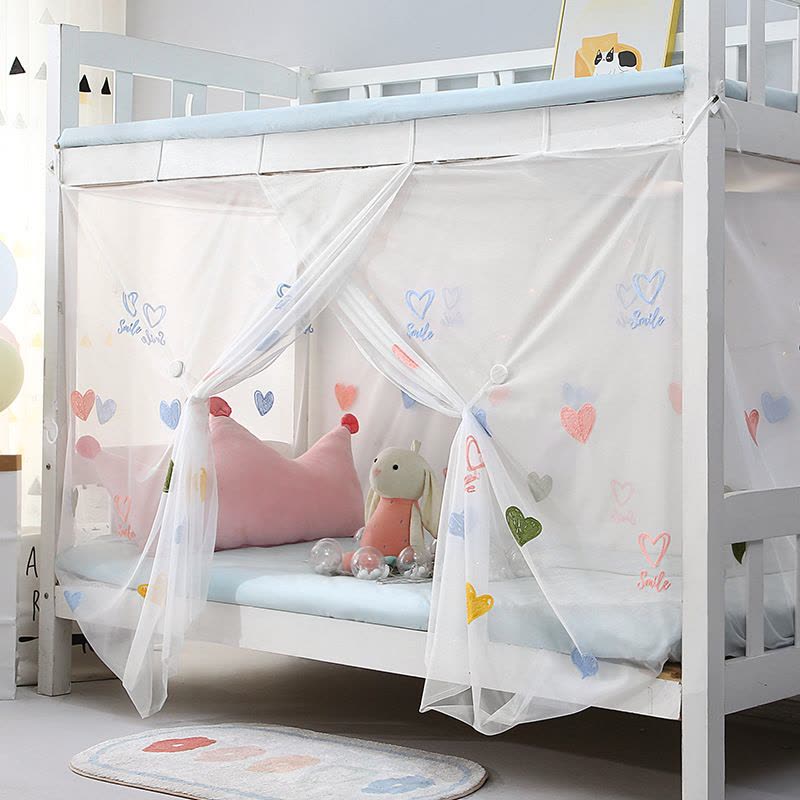 宿舍防尘顶蚊帐学生寝室0.9m 1.2米单人床上铺下铺子母床防蚊文图片