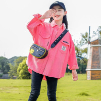外套女儿童新款洋气网红外穿中大童儿童夹克衬衫春秋小学生外套女
