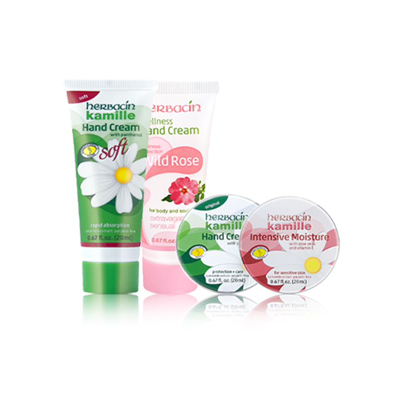 herbacin德国小甘菊青春礼盒 龟裂/柔皙/玫瑰/润甲护手霜四支装 礼盒装情人节礼盒高清大图