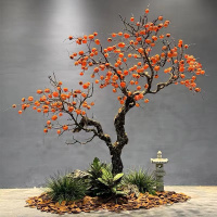 仿真柿子树许愿树落地假树橱窗装饰造景 10棵起售