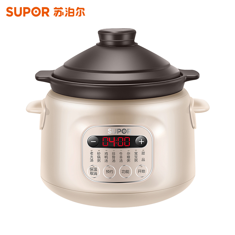 苏泊尔(SUPOR )3升容量电炖锅电炖盅煲汤锅炖汤锅 煮粥锅 紫陶内胆 可预约定时DG30YC816