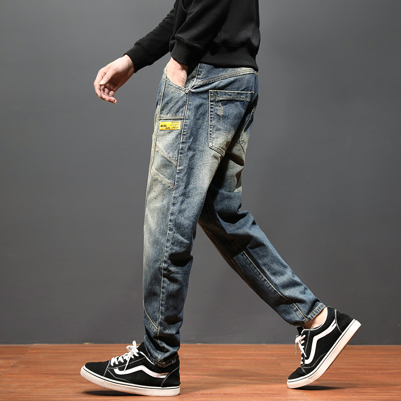 newlake宽松哈伦男士牛仔裤潮牌秋季2020新款潮流休闲百搭小脚长裤子