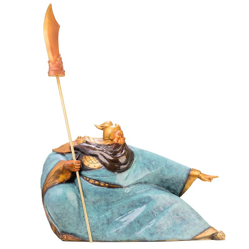 美帮汇关公摆件 彩铜关羽关二爷武供奉神像家居装饰品高清大图