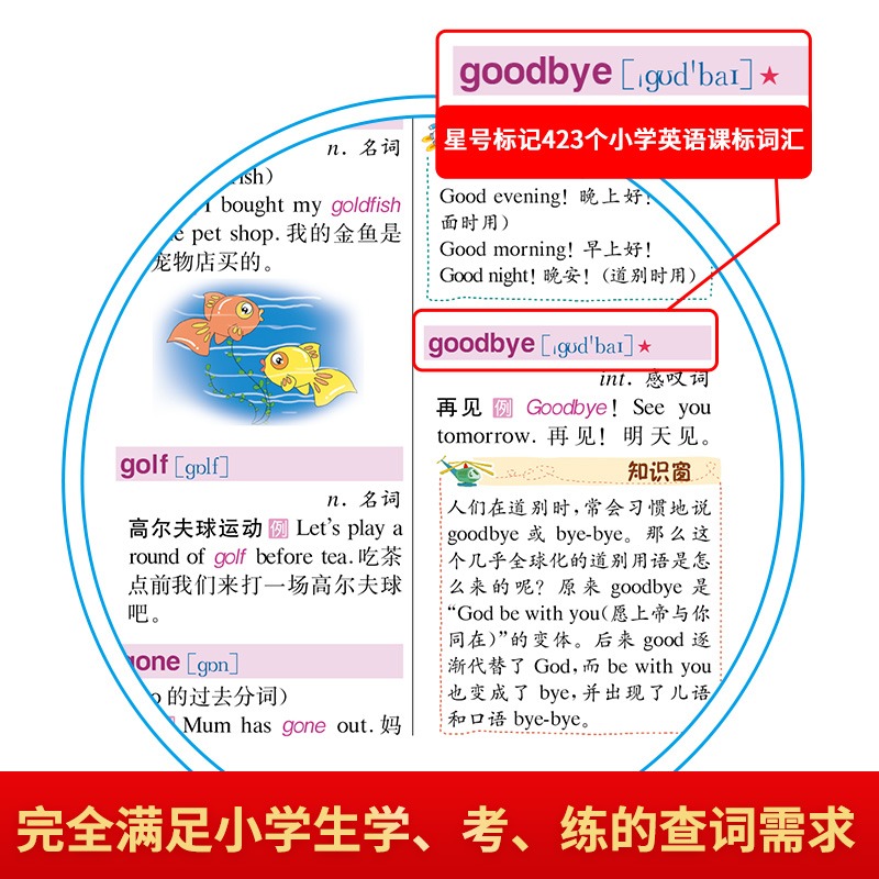 小学生多功能大英语词典 小学通用 [正版]外教朗读音频小学生多功能英语词典彩图大字版小学1-6年级适用大辞典英文字典扫码高清大图