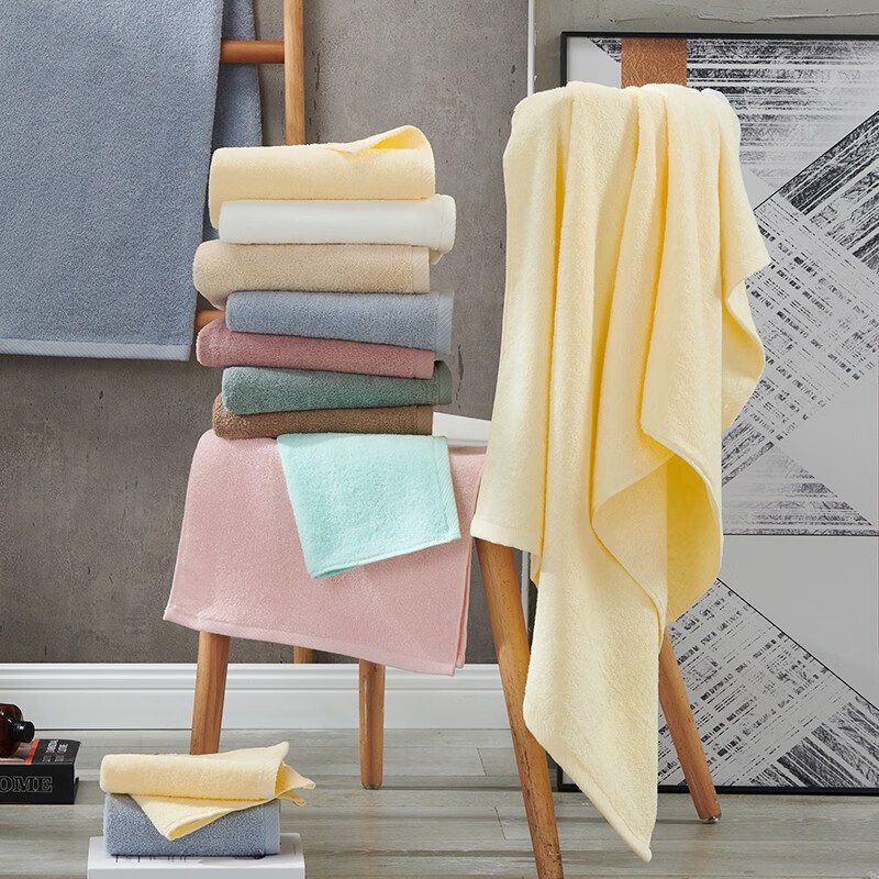 洁玉 甄柔毛巾 颜色随机(GJ)甄柔抗菌三套装礼盒J2702-C高清大图