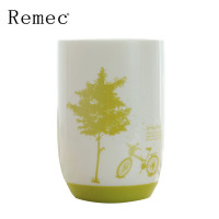 金禹瑞美(REMEC)水具/水杯 圆心陶瓷水杯 绿色 水杯 茶杯 陶瓷杯 杯子 漱口杯