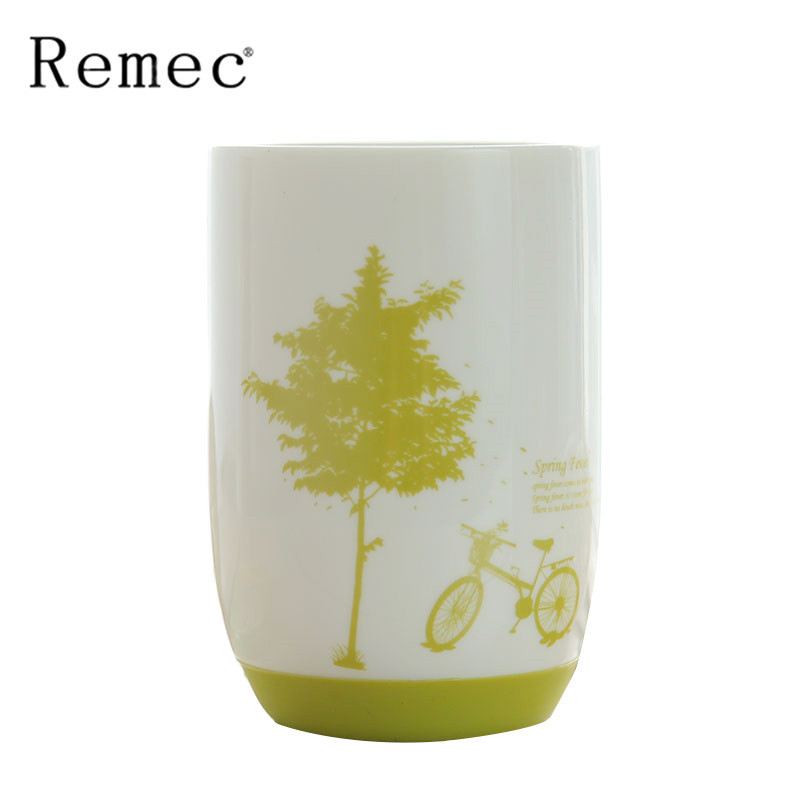 金禹瑞美(REMEC)水具/水杯 圆心陶瓷水杯 绿色 水杯 茶杯 陶瓷杯 杯子 漱口杯