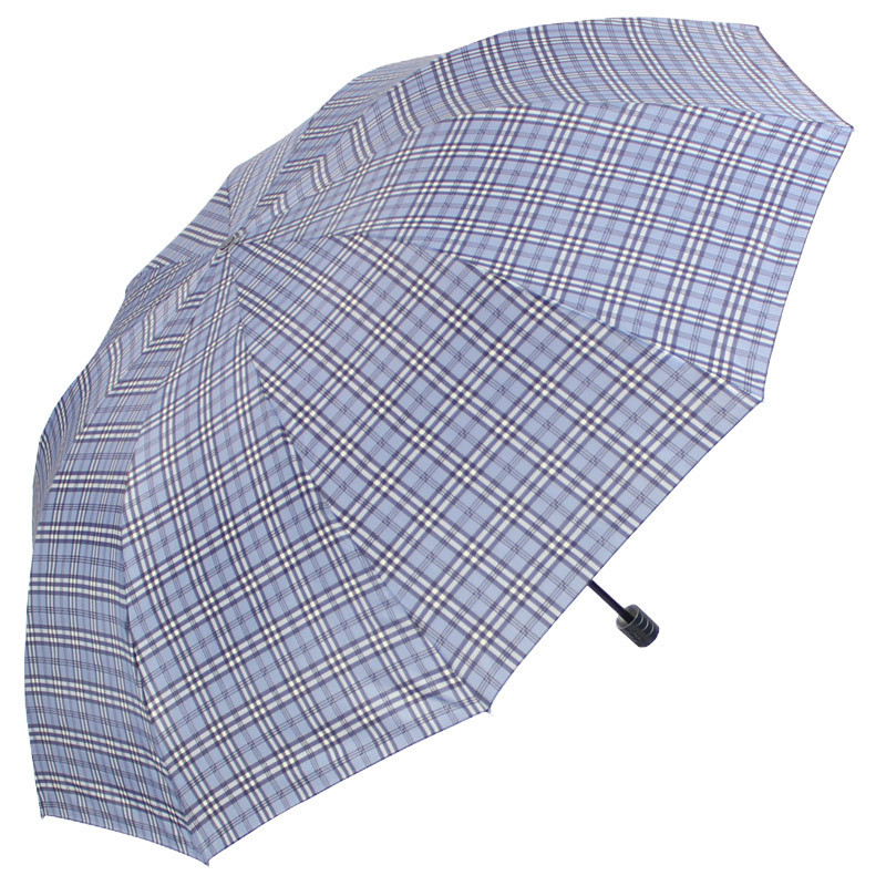 天堂 钢杆钢骨加大加固商务英伦雨伞2-3人雨伞 三折晴雨伞 33213E 驼色
