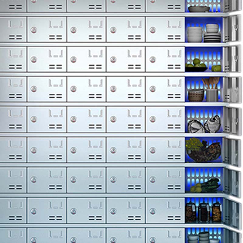 DXBG不锈钢员工食堂消毒餐厅紫外线高温餐盘餐具柜多格饭盒储物柜60门碗柜 紫外线消毒+高温热风循环高清大图