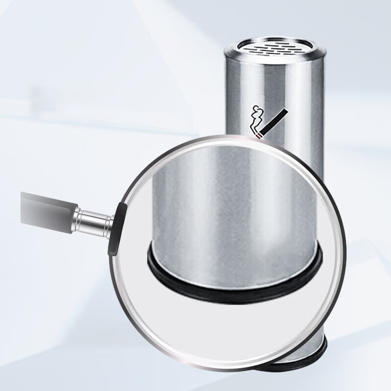 老房太太 不锈钢立式烟灰柱 225*740mm 室外烟头灭烟柱 烟蒂柱 室内烟灰垃圾桶 L301/个高清大图