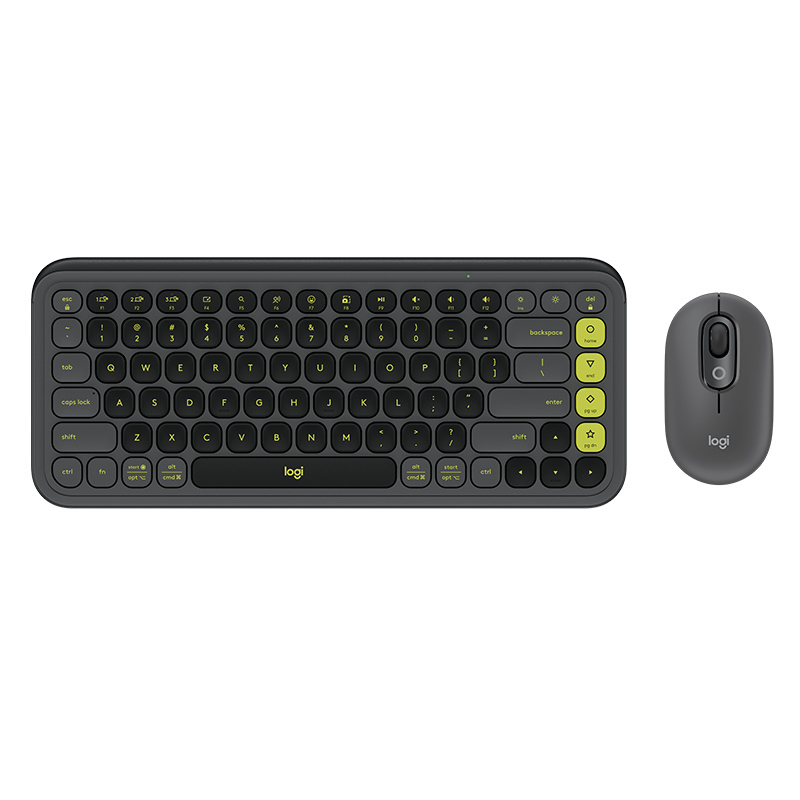 罗技(Logitech)POP ICON COMBO键鼠套装 无线键鼠套装 双模连接 自定义按键 三台设备配对 黑色