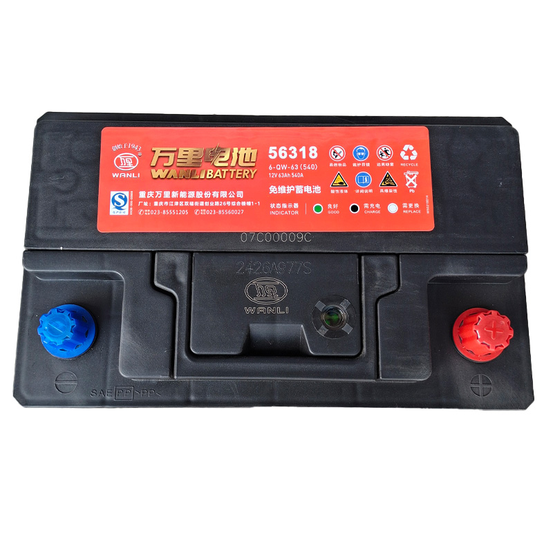 万里WANLI 免维护系列蓄电池6-QW-63(540)12v63Ah 540A (56318)