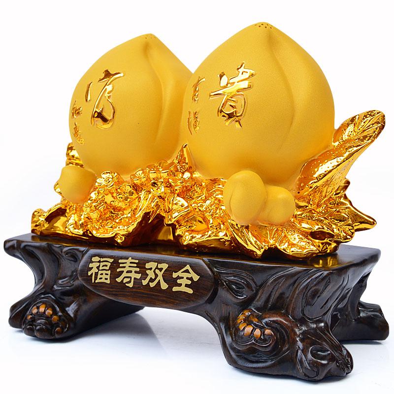 家柏饰(CORATED)福寿双全寿桃摆件创意送长辈老人祝寿生日家居客厅装饰品高清大图