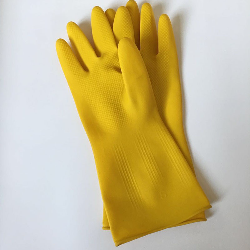 乳胶手套加厚牛筋手套洗碗家务手套工业级橡胶耐用3双装薄款型s小码