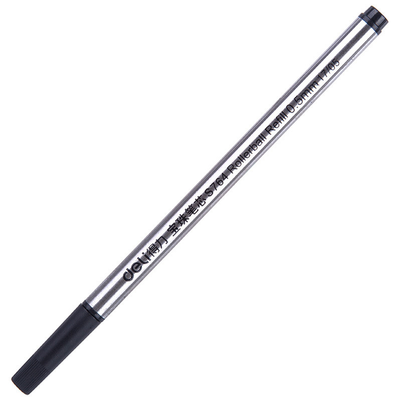 得力(deli) S764 宝珠笔芯 签字笔 0.5mm 黑色 20支/盒 单盒装