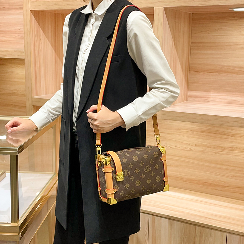 欧美女士包包女2026新款高级感轻奢女包复古方包腋下包枕头包老花单肩女包盒子包高清大图