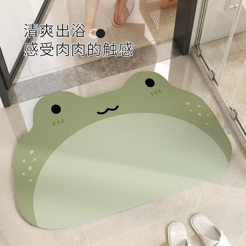 卫生间吸水地垫硅藻泥垫子浴室速干门垫厕所门口脚垫卡通防滑地毯图片