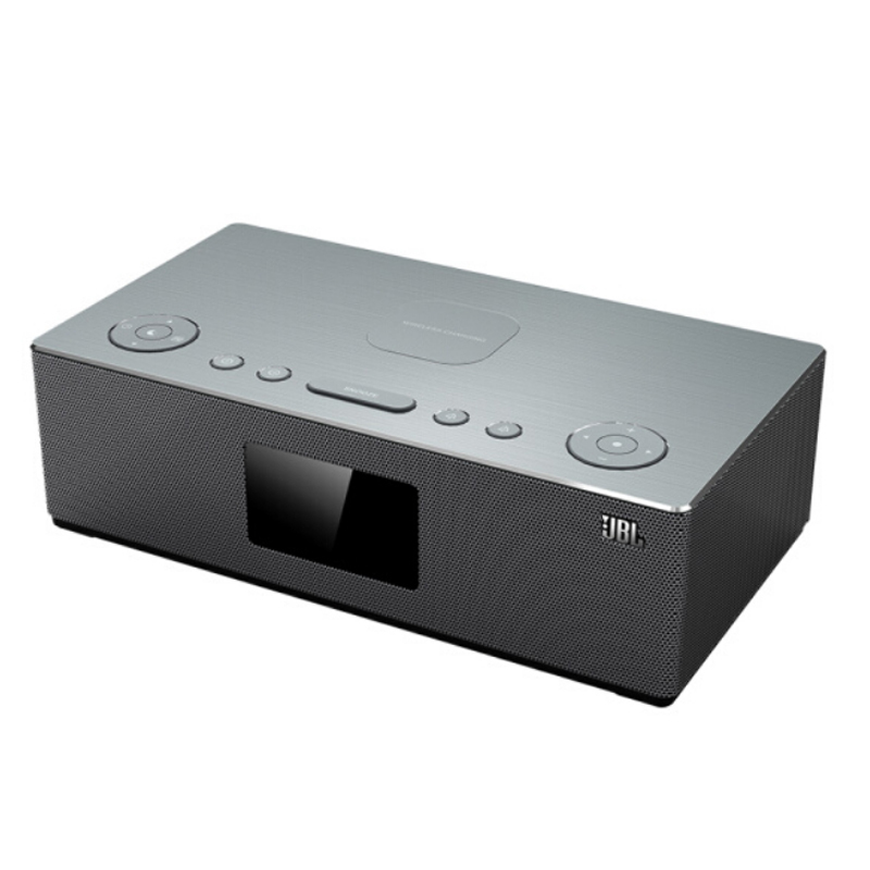 JBL DCS5500 无线蓝牙音箱 QI无线充电 便携户外音响 床头闹钟音响 蓝牙4.2 支持USB/TF卡播放 灰