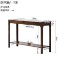 实木玄关桌子靠墙玄关台简约条案条几新中式案台置物架窄边桌_1_877 胡桃色1.3米组装
