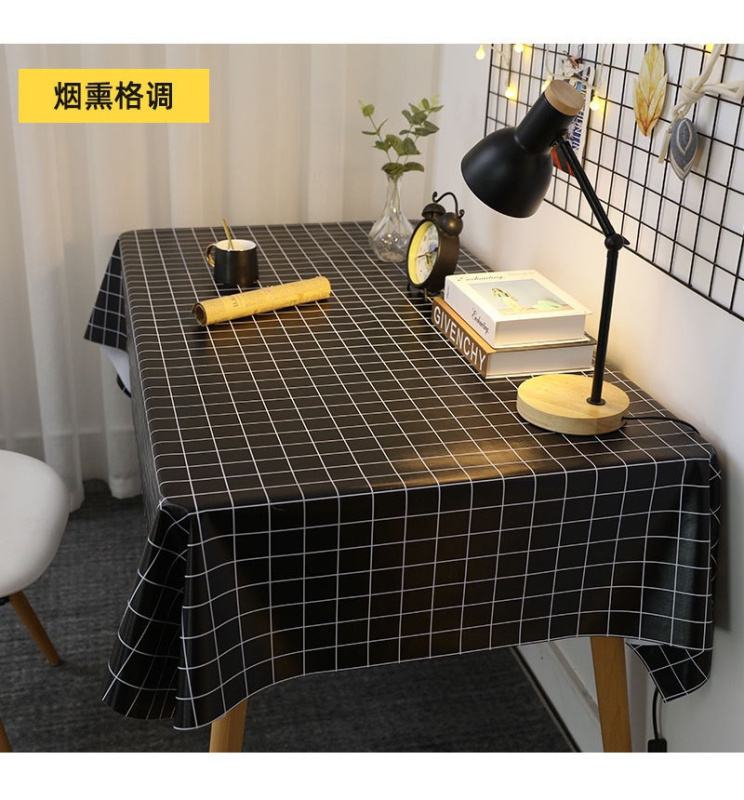 PVC桌布 防水防油桌布 格子桌布90*150cm高清大图