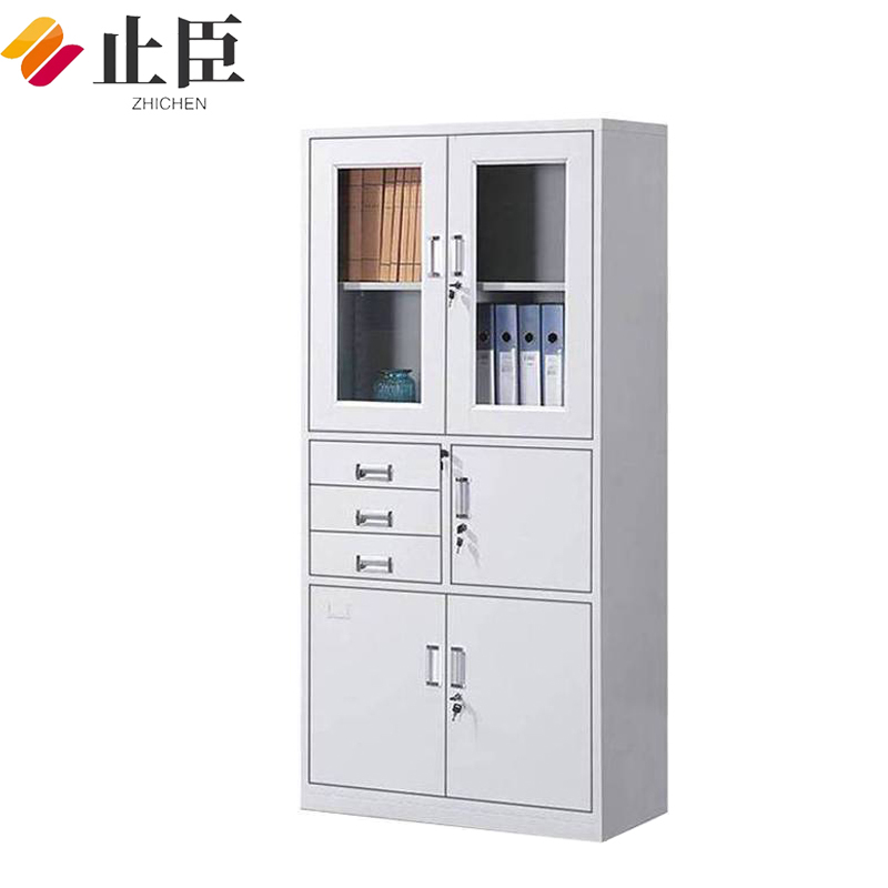 止臣 文件柜 办公柜储物柜资料柜带锁档案柜加厚铁皮柜 偏三保