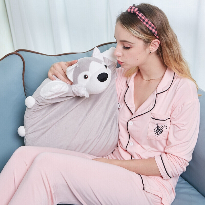 儿童卡通毛绒玩具外套乳胶枕头健康宝宝动物抱枕护颈枕芯