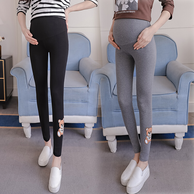 2018孕妇打底裤女春秋装季托腹外穿长裤薄款时尚小脚裤子潮妈