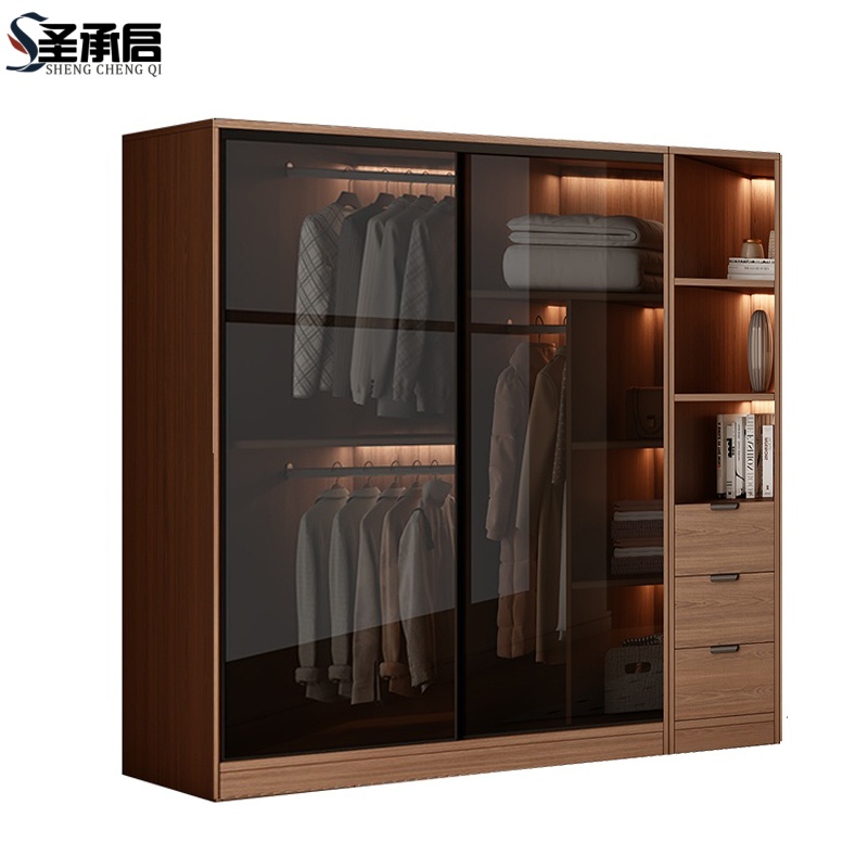 圣承启木质衣柜200cm台高清大图