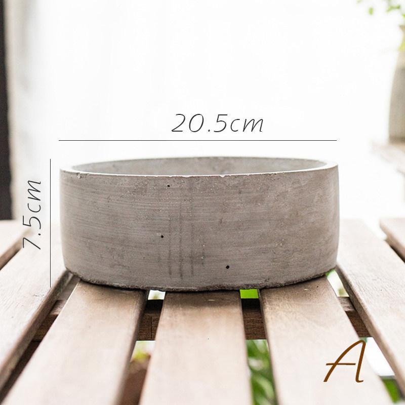 家柏饰(CORATED)多面体几何混凝土花盆花器花篮现代简约花园装饰桌面装饰 A大圆矮柱 中高清大图