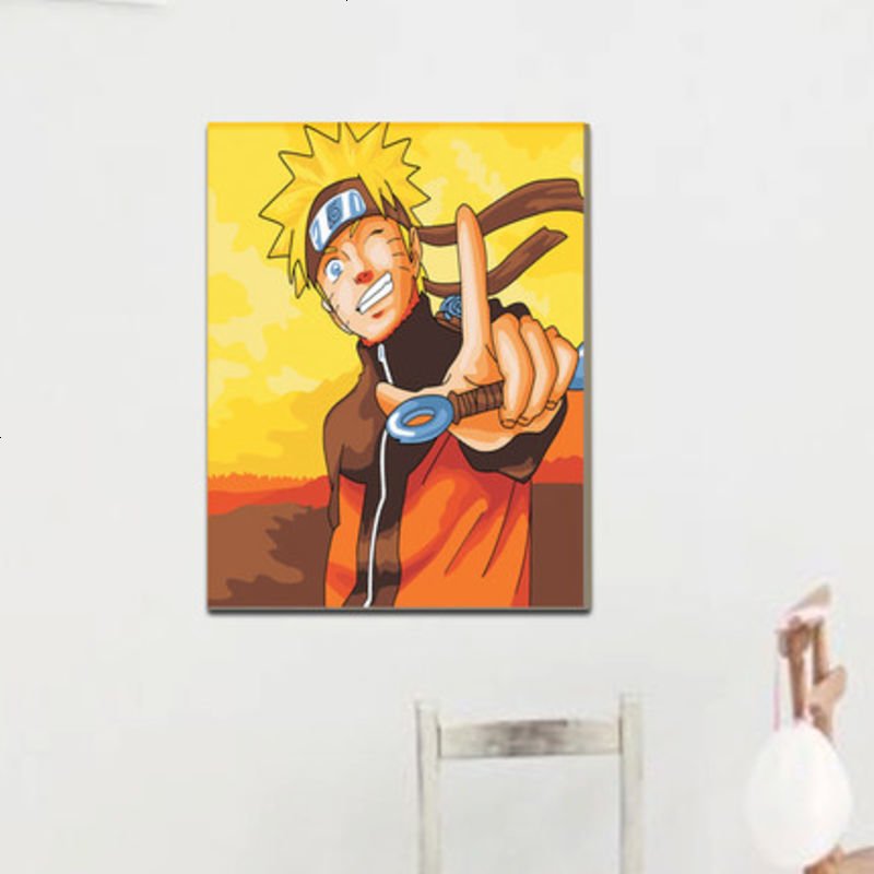 diy数字油彩画 儿童少女卡通填色动漫手绘大幅风景装饰画