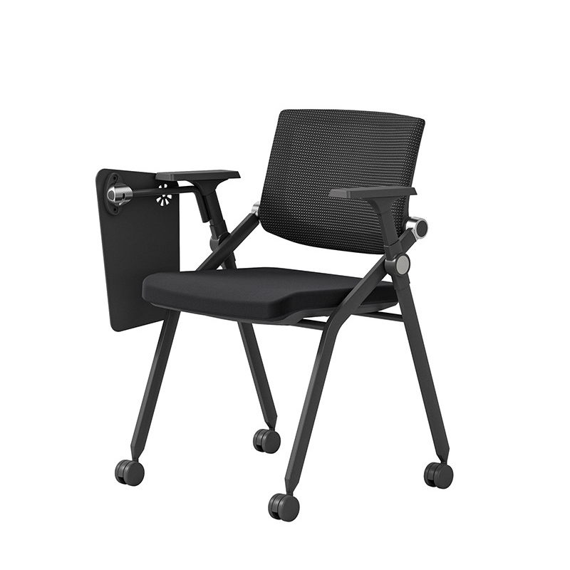 质凡 折叠培训椅带写字板带轮会议培训椅高清大图
