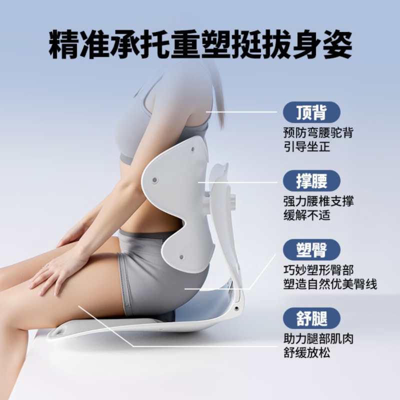 JeoyCosy践程护腰坐垫办公室久坐美臀神器人体工学生居家坐姿椅子坐垫腰靠背一体式汽车透气护腰座椅靠垫SC03高清大图